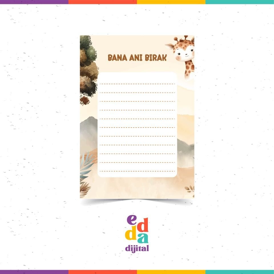 Safari Konseptli Anı Kartı