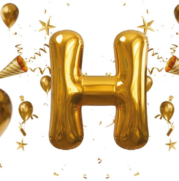 H Harf Gold Folyo Balon