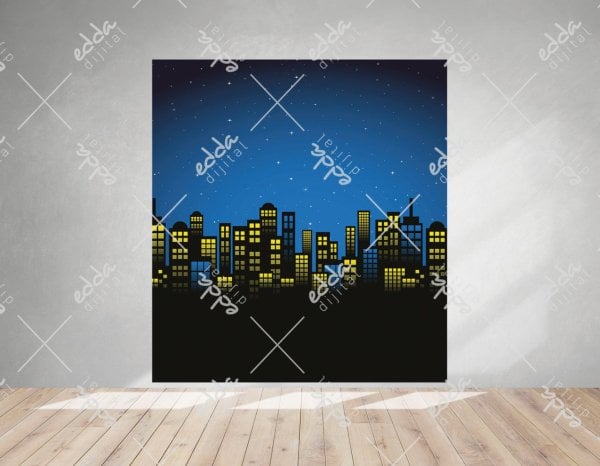 Gece Temalı City  Doğum Günü Afişi