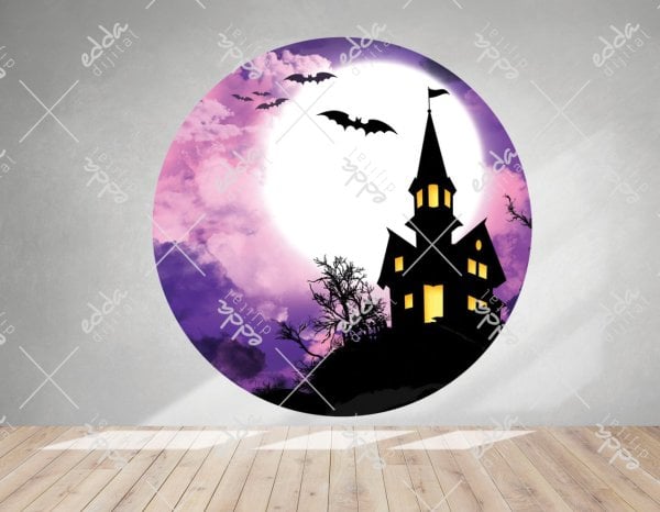 Hallowen Temalı Şato Parti Afişi