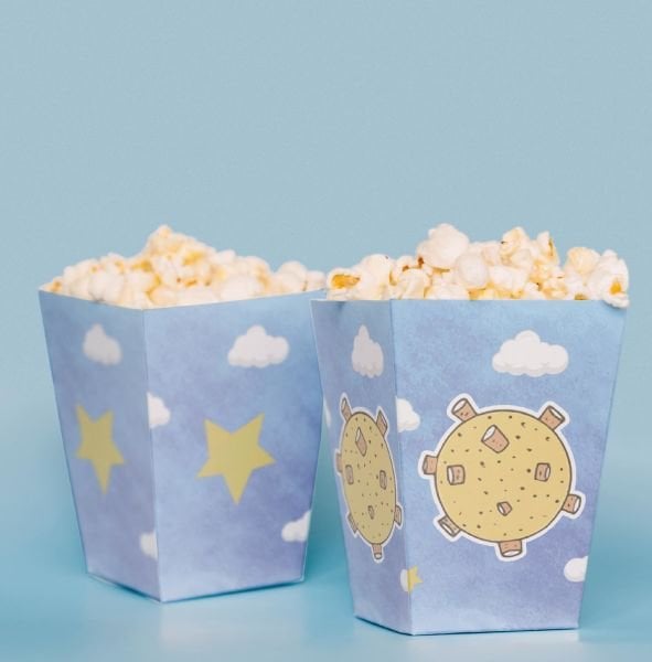 Astronot Temalı Pop Corn Kutusu