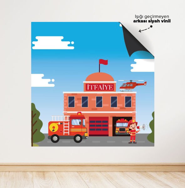 İtfaiye Arabası Temalı Doğum Günü Afişi