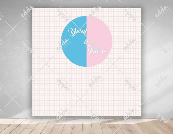 Baby Shower Çift  Renkli   Parti Afişi