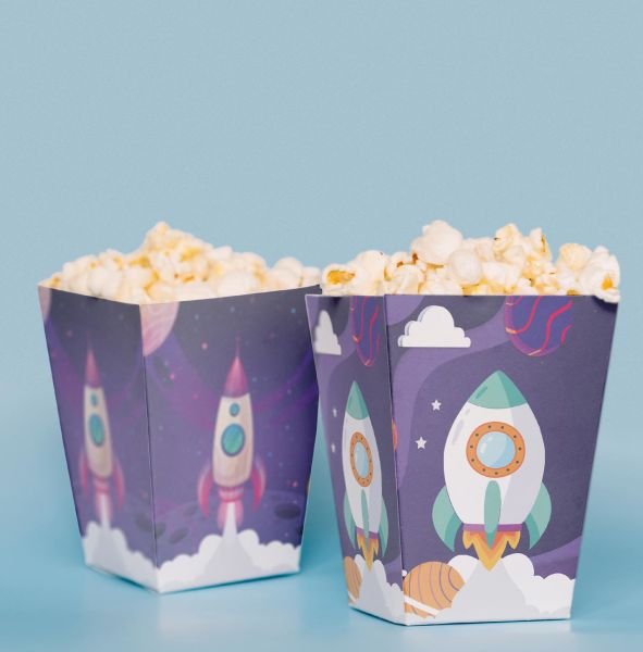 Uzay Temalı Pop Corn Kutusu