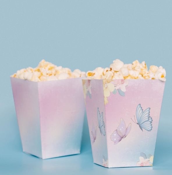 Çiçekli Kız Temalı Pop Corn Kutusu