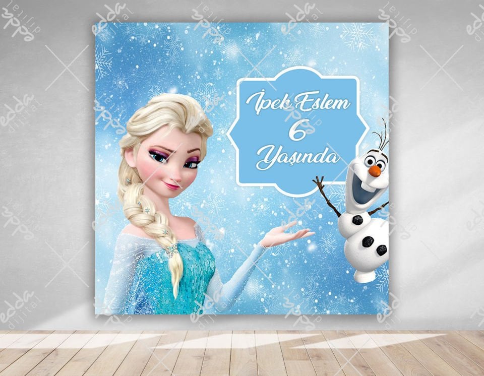Elsa Temalı Doğum Günü Afişi