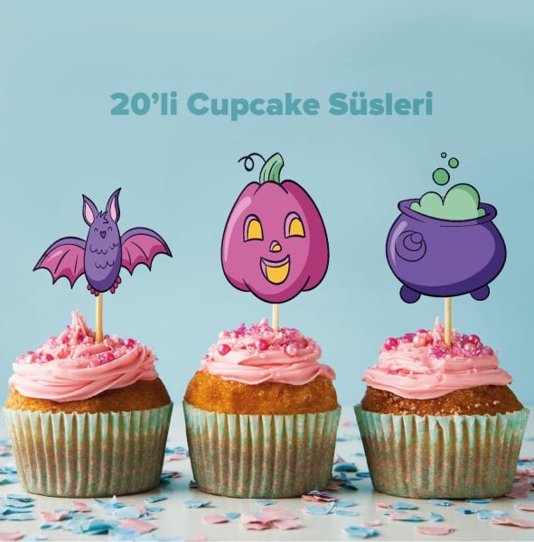 Cadı Konseptli Cupcake Süsü