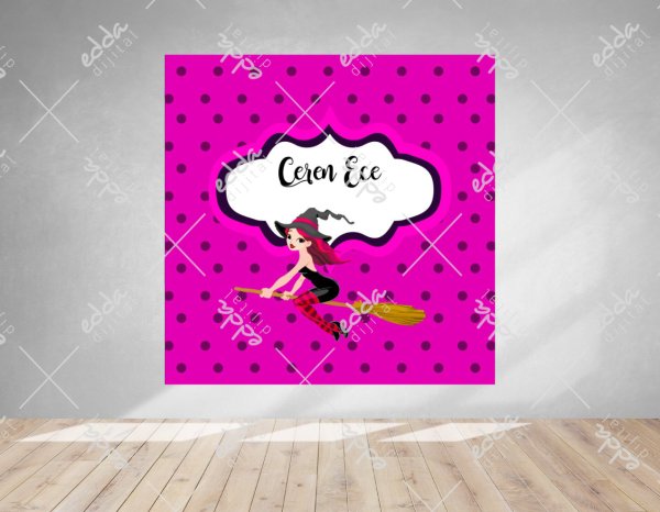 Cadı Temalı Doğum Günü Afişi