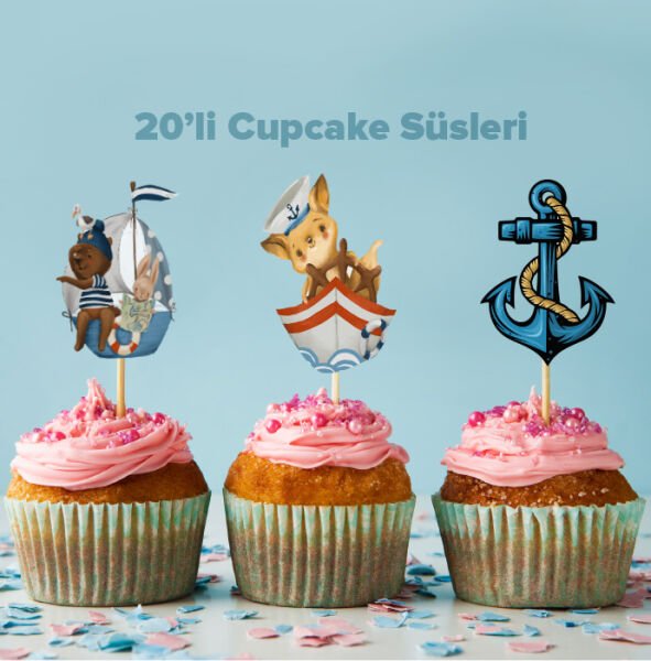 Denizci Konseptli Cupcake Süsü