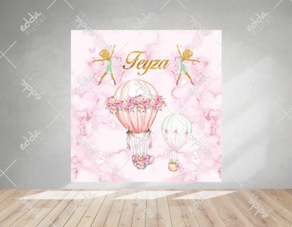 Pembe Balon Temalı  Afiş 100*70