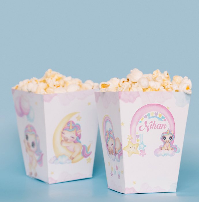 Unicorn Temalı Pop Corn Kutusu