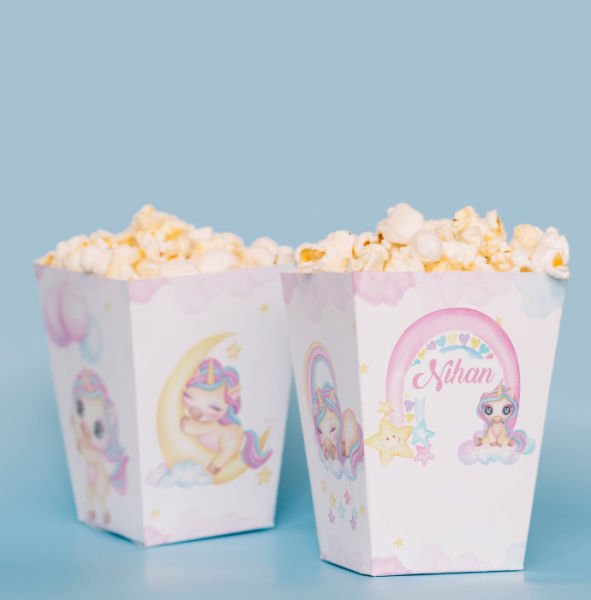 Unicorn Temalı Pop Corn Kutusu
