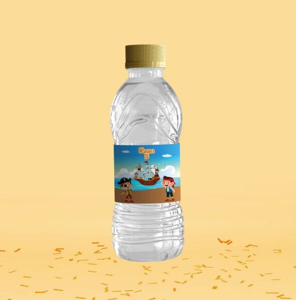 Korsan Temalı Su Şişesi Etiketi