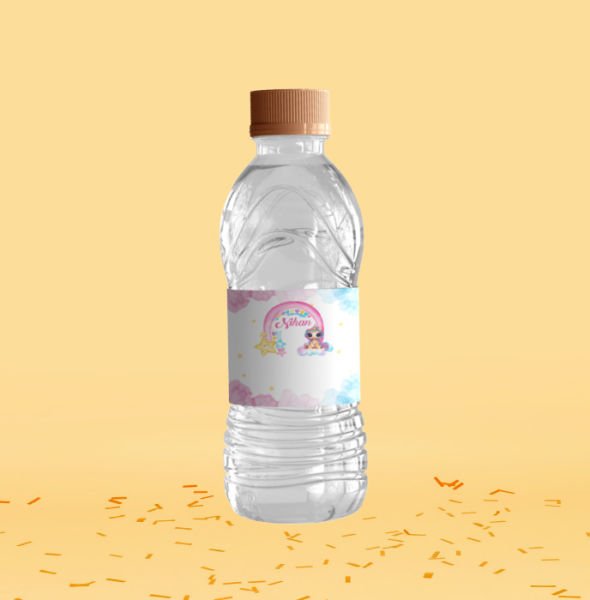 Unicorn Temalı Su Şişesi Etiketi