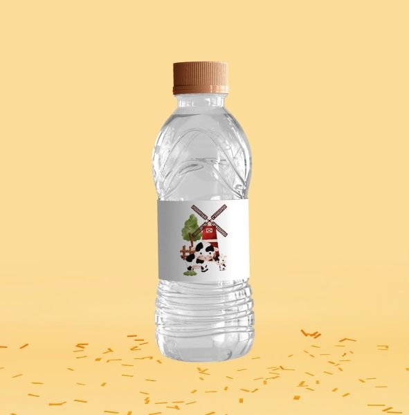 Çiftlik Temalı Su Şişesi Etiketi