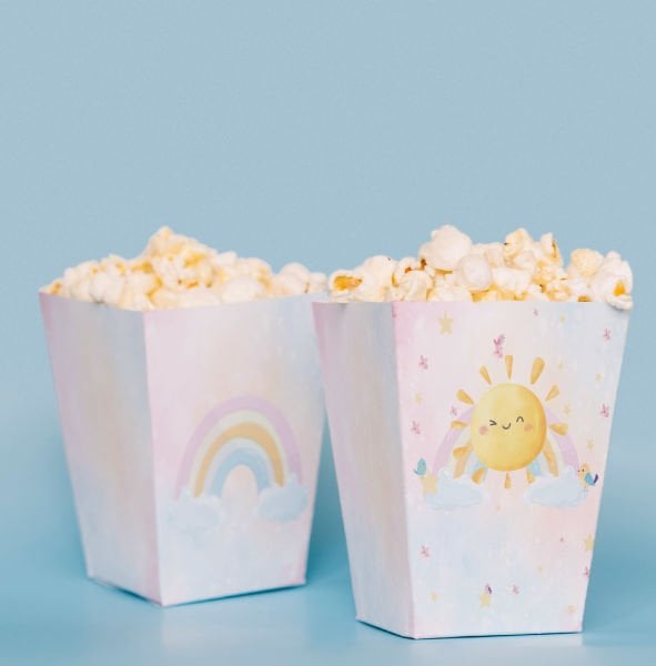 Güneş Gökkuşağı Konseptli Pop Corn Kutusu