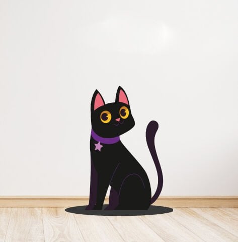 Kedi Temalı Ayaklı Pano
