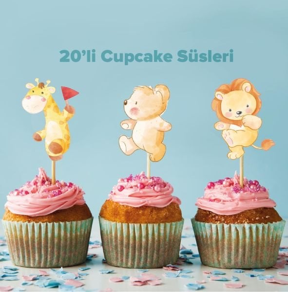 Okula Dönüş Konseptli Cupcake Süsü