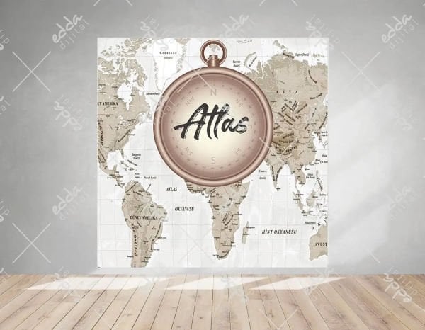 Atlas Temalı Kare Afiş