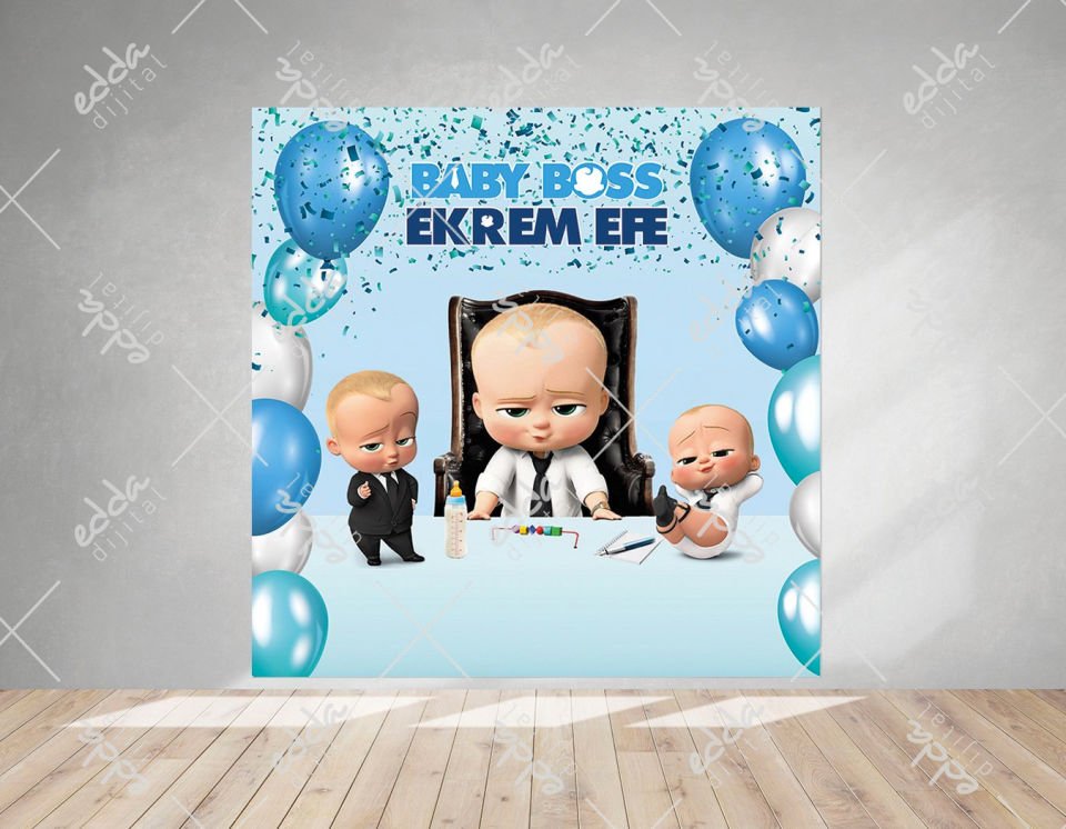 Baby Boss Temalı Doğum Günü Afişi