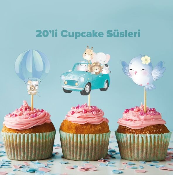 Sevimli Hayvanlar Konseptli Cupcake Süsü