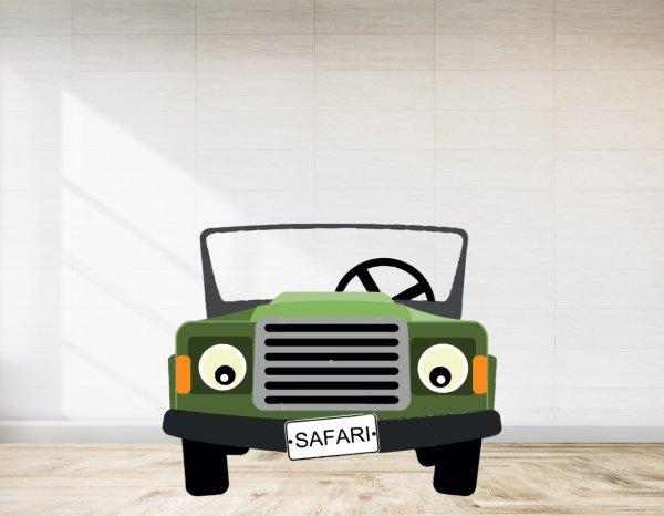 Safari Arabası Temalı Ayaklı Pano