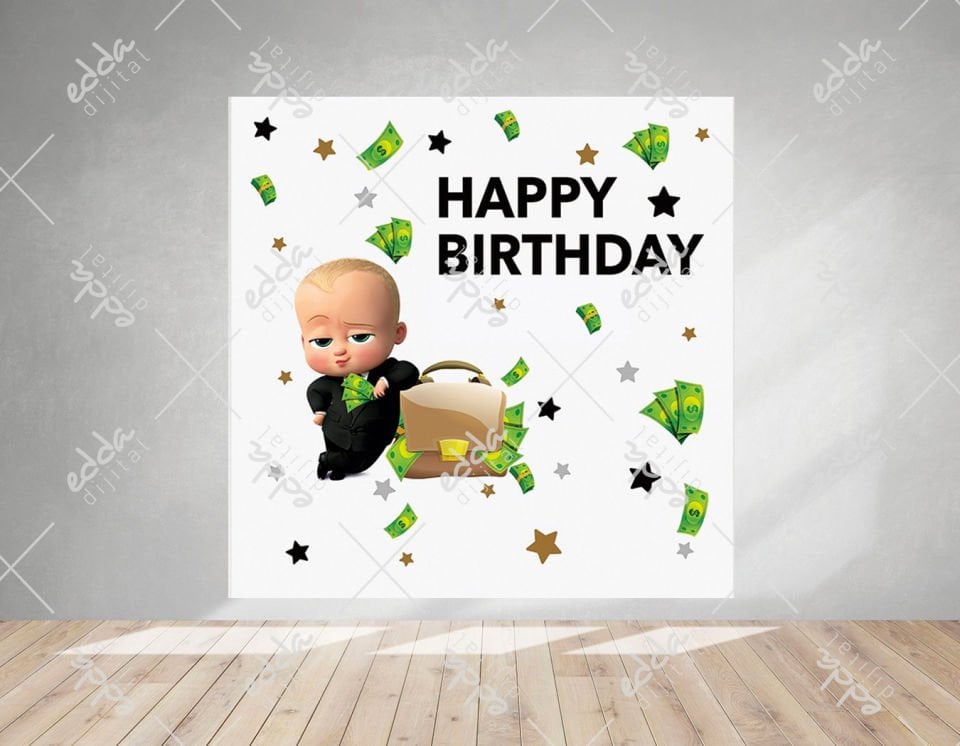 Baby Boss Temalı Doğum Günü Afişi