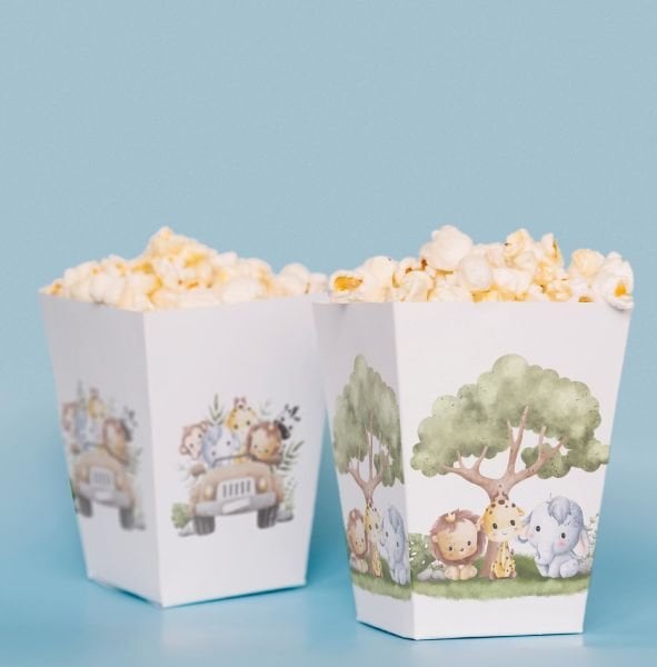 Cute Safari Temalı Pop Corn Kutusu