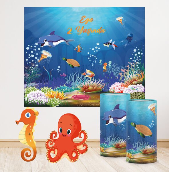 Mavi Deniz Altı Temalı Mini 2 Paket