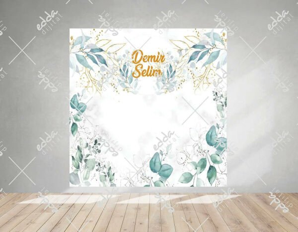 Yapraklı Baby Shower Afişi