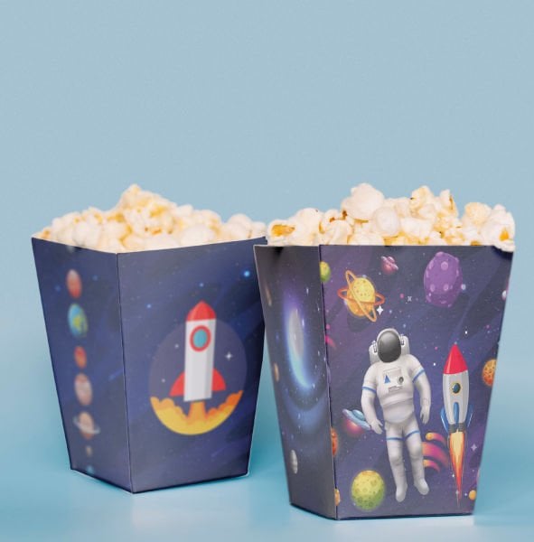 Uzay Temalı Pop Corn Kutusu