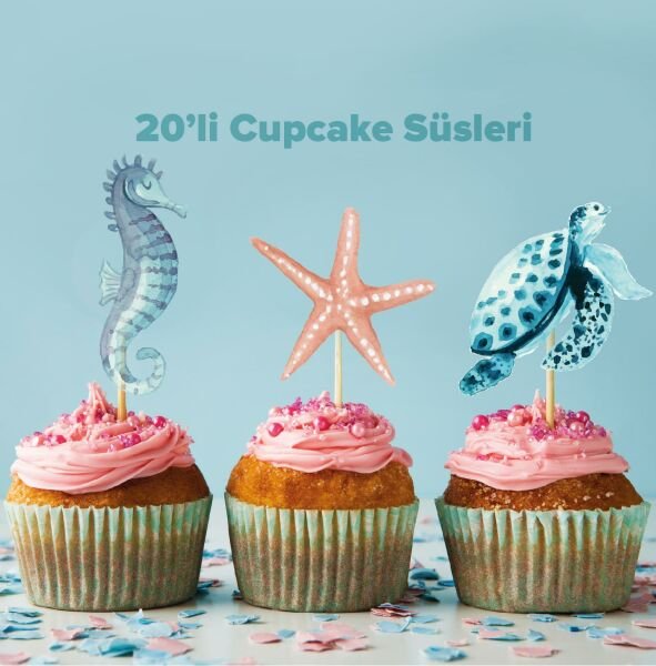 Denizaltı Konseptli Cupcake Süsü