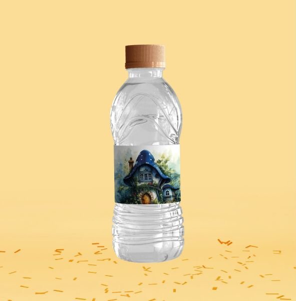 Su Perisi Temalı Su Şişesi Etiketi