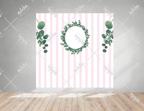 Pembe Şeritli Baby Shower Afişi