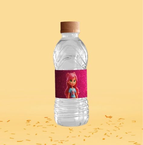 Barbie Temalı Su Şişesi Etiketi