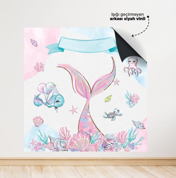 Deniz Kızı Temalı Doğum Günü Afişi