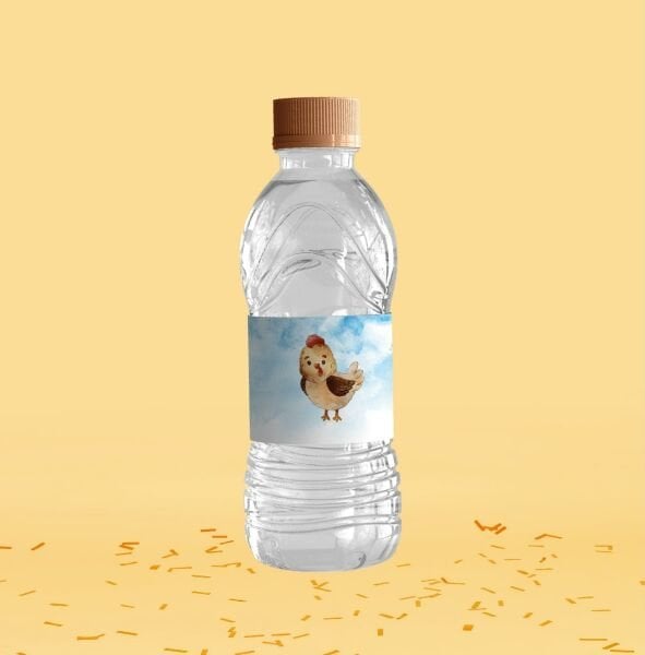 Çiftlik Temalı Su Şişesi Etiketi