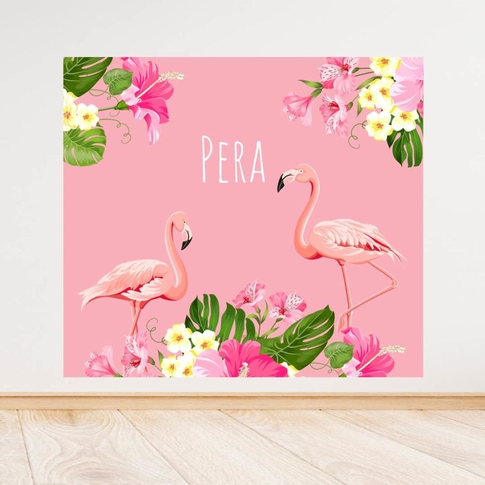 Flamingo Temalı Doğum Günü Afişi