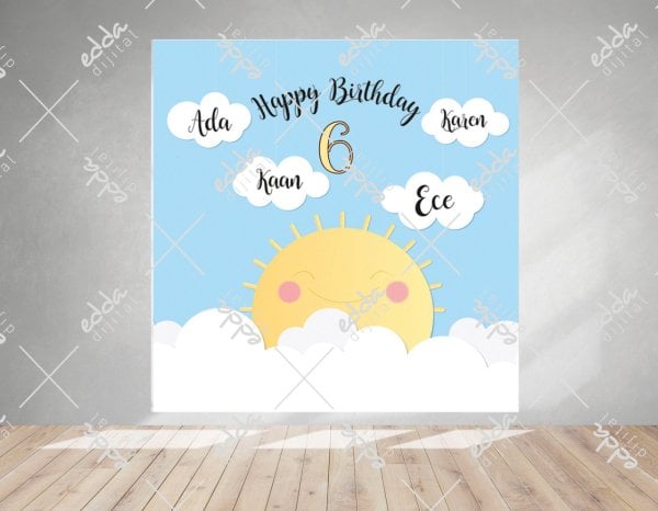 Gökyüzü Temalı Baby Shower Afişi