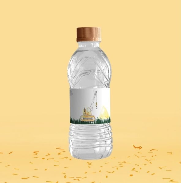 İnşaat Temalı Su Şişesi Etiketi