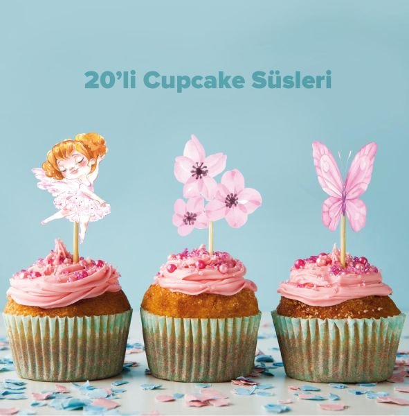 Balerin konseptli cupcake süsü