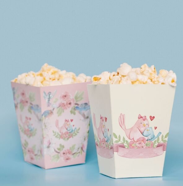 Kuş Temalı Pop Corn Kutusu
