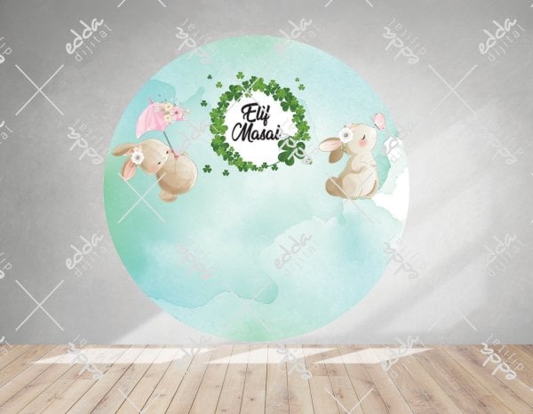 Tavşan Temalı Baby Shower Afişi