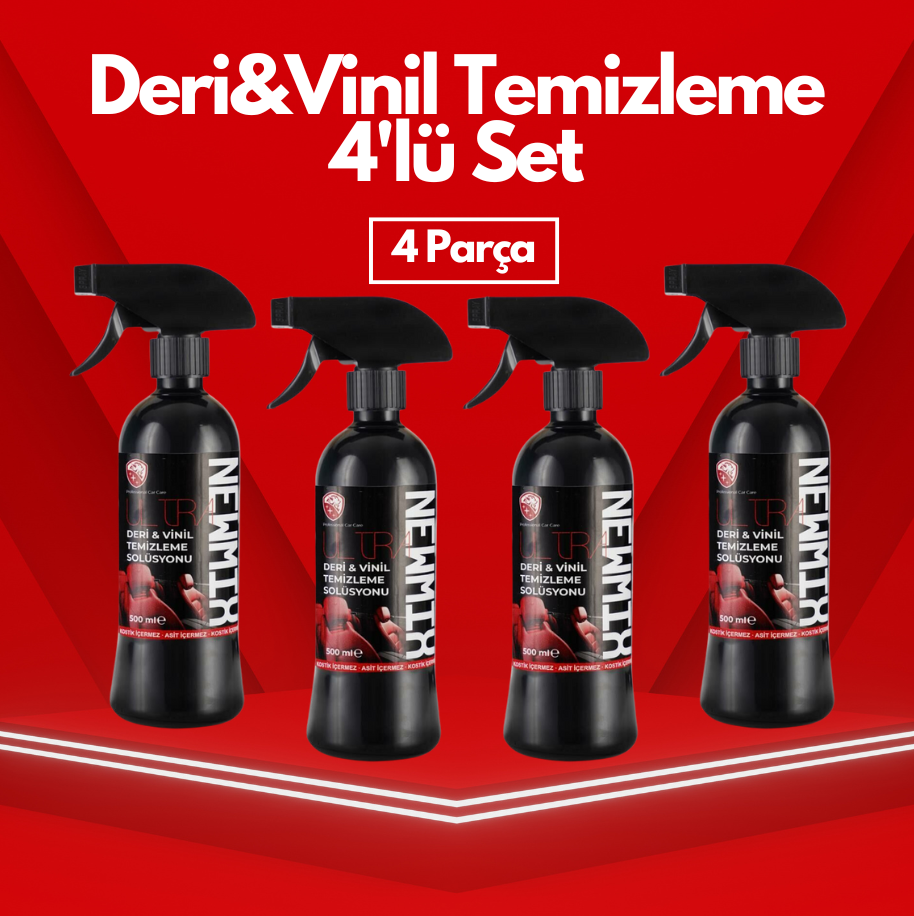 Deri Vinil Temizleme Solüsyonu 4'lü Set