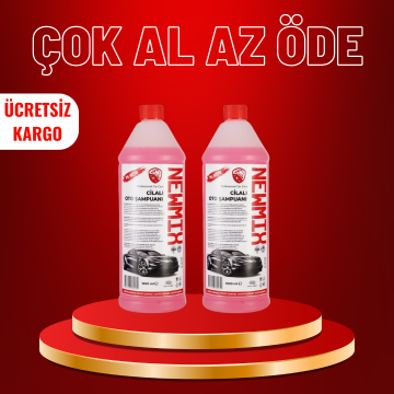 2 Adet Cilalı Fırçalı Oto Şampuanı 1000Ml