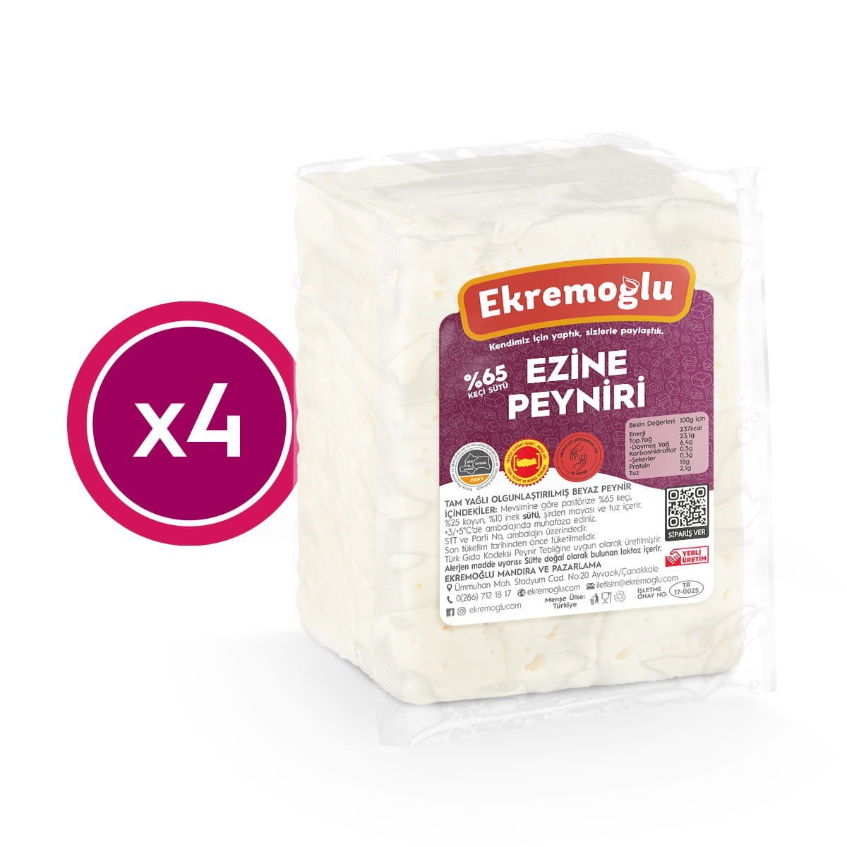 Çok Çok Ezine Keçi Peyniri 4'lü 2.600 GR