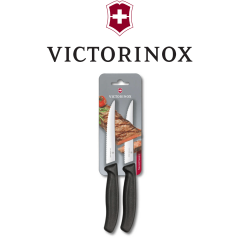 Victorinox 12cm Siyah 2li Tırtıklı Biftek Bıçağı
