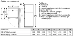 KDN76HID1N Serie | 6 Üstten Donduruculu Buzdolabı 186 x 75 cm Kolay temizlenebilir Inox