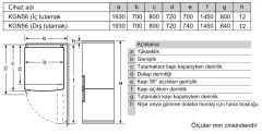 KGN56IJFAN Serie | 6 Alttan Donduruculu Buzdolabı 193 x 70 cm Kolay temizlenebilir Inox