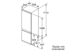 KIS87AFE0N Serie | 6 Alttan Donduruculu Ankastre Buzdolabı 177.2 x 55.8 cm